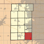 Map highlighting Aurora Township, Kane County, Illinois